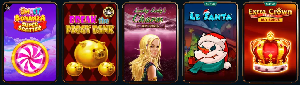 Catálogo de juegos disponibles en MonsterWin