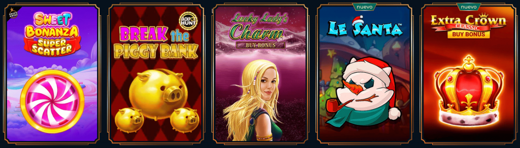 Catálogo de juegos disponibles en MonsterWin